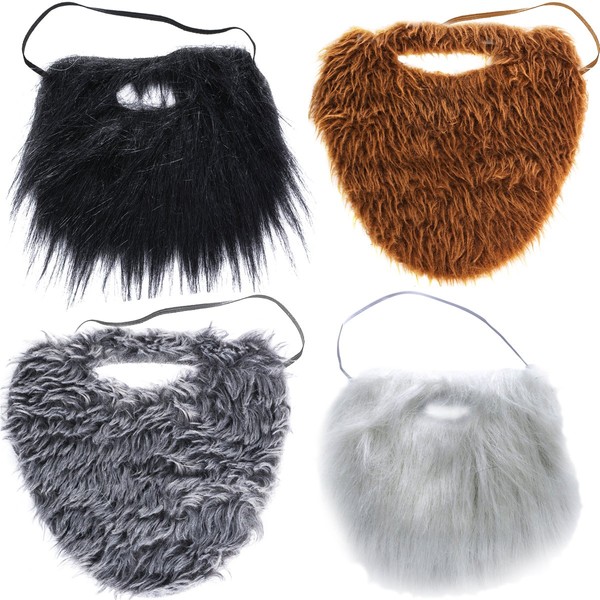 Tigerdoe Fake Beards for Adults Kids - Costume Accessories - Beard & Mustache - Fake Mustaches (4 Pack Costume Beards)