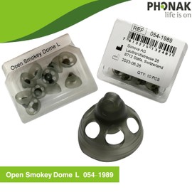Open Smokey Dome Large for Phonak,054-1989,1 Pack/10 Domes, Genuine OEM Switzerland Hearing Domes by Sonova