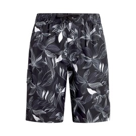 Kanu Surf Wade Mens Swim Trunks Quick-Dry Swim Shorts Men, 9-inch Inseam (Regular & Extended Sizes), Explore Black, X-Large