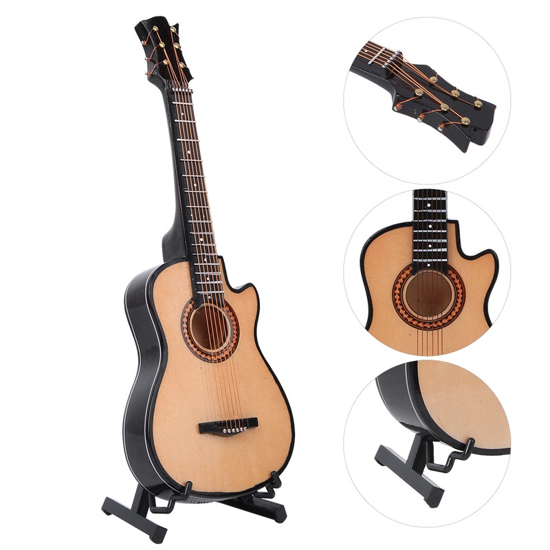 Miniature Acoustic Classical Guitar Model Mini Wooden Guitar Desktop Decoration