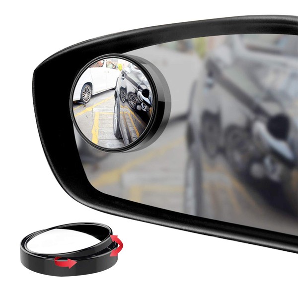 Ampper 2" Round Blind Spot Mirror, 360 Degree Adjustabe HD
