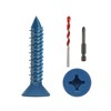 3/16" x 1-1/4" Concrete Screws, 100 PCS Blue Flat Head