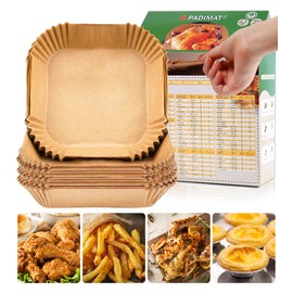 Air Fryer Disposable Paper Liners, 120 Pcs Square Airfryer Parchment Cooking Non-Stick Liner Accessories, Microwave Oven, Frying Pan, Oil-proof Air Fryers Filters Sheets for 5 6 7 8 Qt Baking Basket