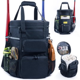 VIGEGARI Baseball Bucket Bag with Side Zipper - Baseball Coaching Accessories Organizer - Softball Bucket Bag - Catchers Gear Bag - Sport Equipment Bag for Baseball,Bat, Scoreboards