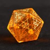 7-Piece Orange Crystal Glass Pattern Polyhedral D6 D20 Dice Set
