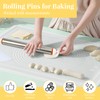 Adjustable Rolling Pin with 4 Thickness Rings for Baking, 17”