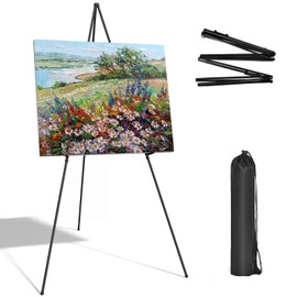Collapsible Easel Stand, Folding Metal Easel, 160cm Easel Stand for Wedding Sign, Portable Black Display Easel for Welcome Sign, Painting, Poster, Canvas, Wedding, Events, Advertising