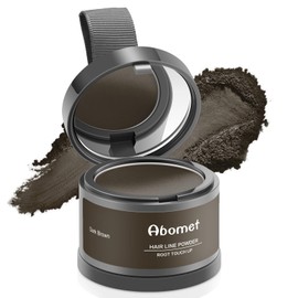 Abomet Root Touch Up Instantly Gray Hair Coverage Hairline Powder, Dark Brown, for Women Men, Hair Fibers For Thinning Hair