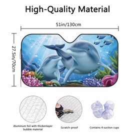Underwater Dolphin Windshield Sun Shade for Car Car Window Shades Car Sun Shade Car Accessories Auto Car Sun Visor
