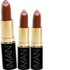 IMAN Luxury Moisturizing Lipstick, Rebel 0.13oz - Pack of 3