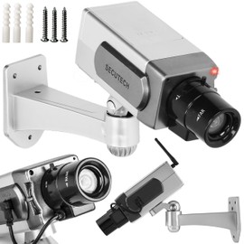 Retoo Swivelling Dummy Camera for Outdoor and Indoor Use, Wireless Camera with Flashing LED, Weatherproof Security Camera, Fake Camera for Home and Office, Surveillance Dummy Camera, 15.5 x 7 x 22.2