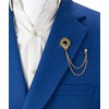 Knighthood Brooch Lapel Pin for Men Black Stone Gold Engraving
