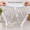 Reusable Waterproof TPU Adult Diaper Cover Pants, Clear/Frosted, S–XXL