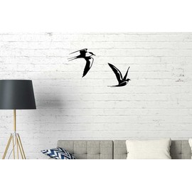 Illumino Metal Wall Decoration Art River Tern Set of 2 for Home and Garden Bird Garden Decoration Living Wall Decoration