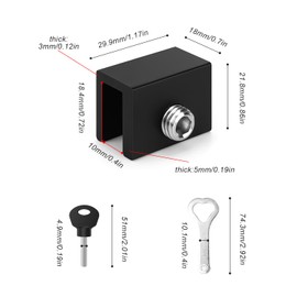 JANDH Adjustable Window Locks, Pack of 6 Black Sliding Window Locks, Stoppers, Aluminium Alloy Window Lock, Slate Window Lock, Suitable for Sliding Door and Window