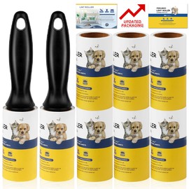 Lint Roller Pet Hair Remover - Sticky Lint Remover Rollers for Clothes Pet Hair Cat 8 Pack