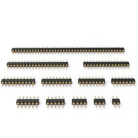 2.54mm/0.1" Round Male Pin Header 40Pin L10mm Short Profile Straight Single Row Gold Plated Breakaway PCB Connector for LED Strip, Arduino Raspberry pi Machine Breadboard (40Pin 10pcs)