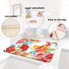 Floral Spring Dish Drying Mat for Kitchen Counter 16''x18''Microfiber Absorbent