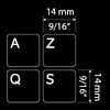 4Keyboard French AZERTY Keyboard Decals White Background (14x14) for Desktop,