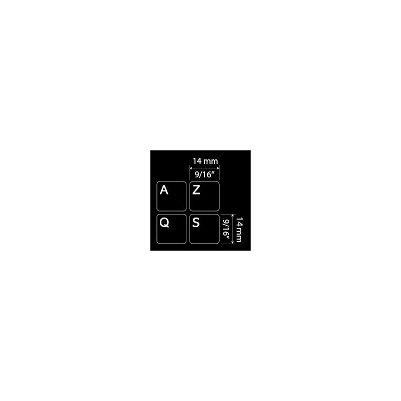 4Keyboard French AZERTY Keyboard Decals White Background (14x14) for Desktop,