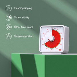 Conchstar 60分 ビジュアルタイマー 子供用 フルーツパターンデザイン ビジュアルカウントダウンタイマー 教室、オフィス、キッチン、ポモドーロタイマー サイレント操作