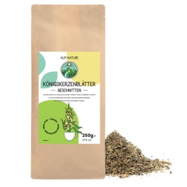 Mullein Tea 250g 8.8 oz by Alpi Nature, Dried Mullein Leaves Cut, Loose Leaf Tea, Mullein Loose Tea Leaves for Preparation of Herbal Tea and Mullein Leaf Tea