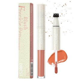 Freckle Stamp & Blush Pen – 2-in-1 Liquid Freckle Makeup Pen and Cream Blusher for Natural Effortless Sun-Kissed Look, Long-Wearing, Smudge-Resistant Makeup (# 02)