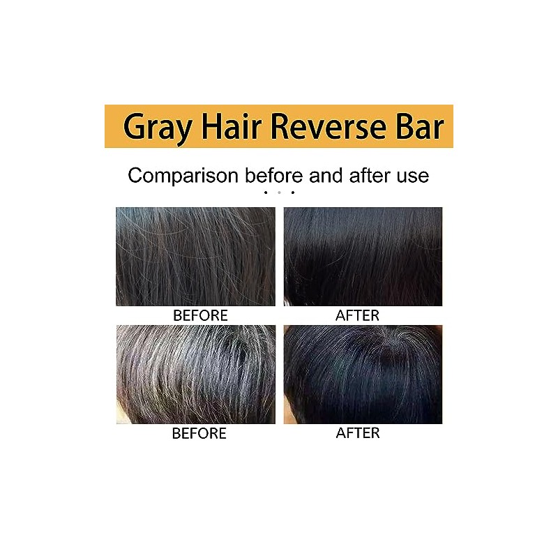 Barra de champú oscura, 3 piezas para revertir las canas,