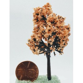 Handmade Dollhouse Miniature Handmade 2" Peach Colored Tree -- 1:48 / O / HO Scale
