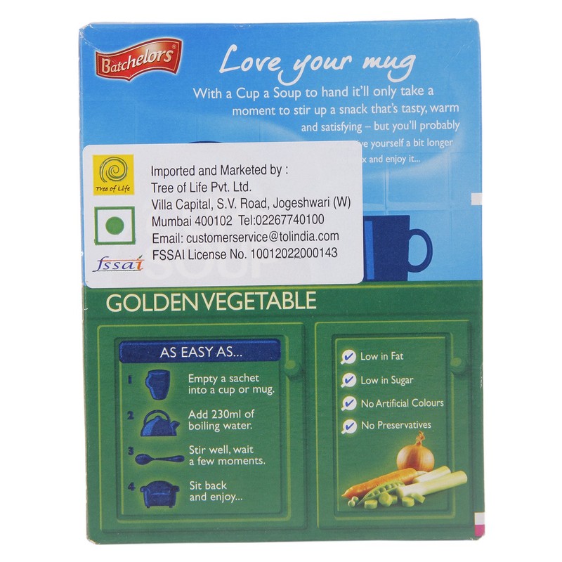 Batchelors Cup A Soup Golden Vegetable 4S 82G