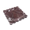 Kesoniku Square Marble Decorative Tray with Scalloped Edge, Luxury Natural