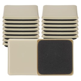 PATIKIL 3.5''x3.5'' Furniture Sliders, 16 Pcs Square Reusable Moving Furniture Slider Pad Protectors for Carpet Heavy Furniture Mover Floor Protectors Surface Protection Table Desk, Khaki