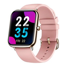 JCDBT Smartwatch - Health Tracker: Heart Rate, Calorie and Step Counter, IP68 Waterproof, 1.69'' Full Touch Screen - Rose Gold
