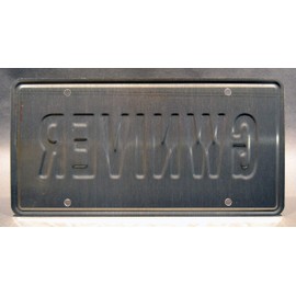 Celebrity Machines Onward | GWNIVER | Metal Stamped License Plate