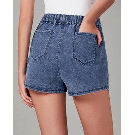 luvamia Denim Skorts for Women High Waisted Skorts Skirts for Women Womens Fashion 2024 Blue Jean Skirts for Women Denim Mini Skort Skort Denim Wategos Blue Medium Fits Size 8 / Size 10