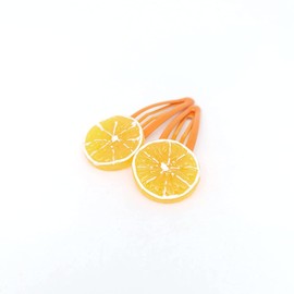 2Pcs Orange Slice Snap Hair Clips for Women Girls Bangs Side Hairpins Creative Barrettes Hair Accessories，Clips and Barrettes