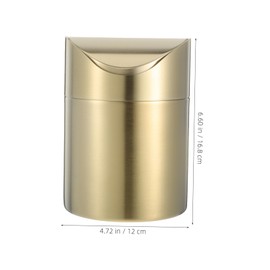 GANAZONO 1Pcs Stainless Steel Mini Trash Can with Lid Durable Household Waste Bin for Desktop Office and Home Use Compact Stainless Steel Garbage Can for Easy Cleaning and Organization