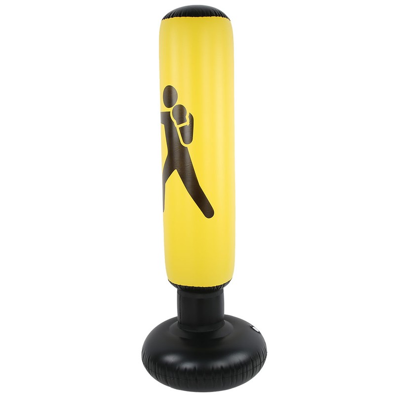 Inflatable Boxing Column Adults Fitness Decompression Sandbag Punching Bag ThickenYellow