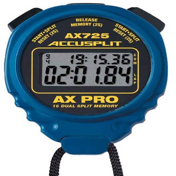 ACCUSPLIT AX725 PRO MEMORY (16) Dual Line Stopwatch (Blue)