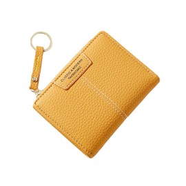 Oyccen PU Leather Coin Purse for Women Ladies Short Zipper Wallet Small Card Holder with Keychain