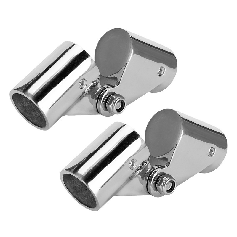 2Pcs Stainless Steel Folding Rotatable Connector Marine Boat Rail Tube