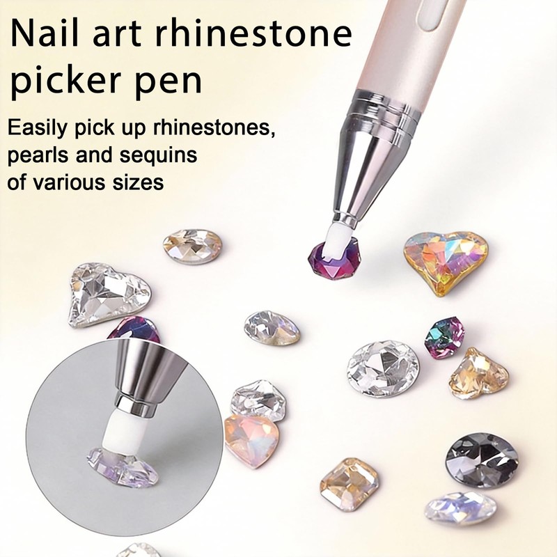 DANNEASY Rhinestone Picker Tool, Metal Diamond Art Pens Refillable Wax