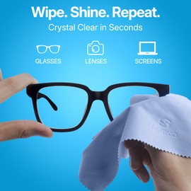 SmoTecQ 12 Pack Microfiber Lens Cleaning Cloths – Ultra-Soft, Scratch-Free Eyeglass Cloths for Glasses, Screens & Cameras – 7×6 in, Assorted Colors