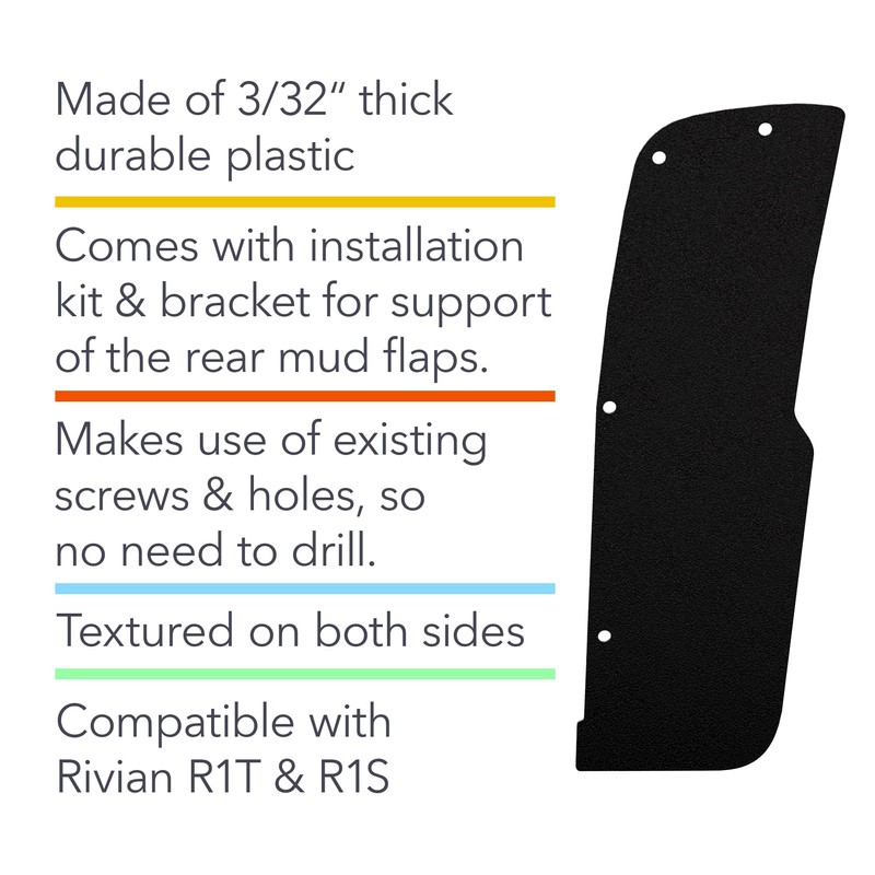 TWRAPS Slim Mud Flaps for Rivian R1T and Rivian R1S