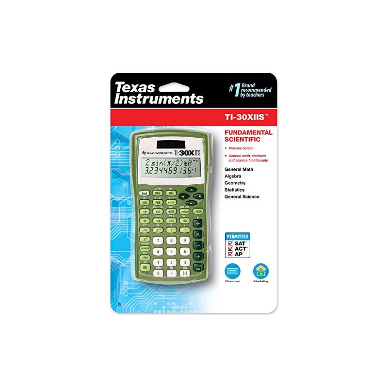 Texas Instruments TI-30X IIS 2-Line Scientific Calculator, Lime Green