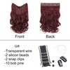 GIRLSHOW Hair Extensions with Invisible Wire Transparent Headband Synthetic 20