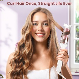 Automatic Curling Iron, Sixriver Auto Hair Curlers with Hair Curler Large Barrel Cool Air, 360° Anti-Tangle Curling Wand Iron for Hair Styling Dual Voltage with Auto Shut-Off