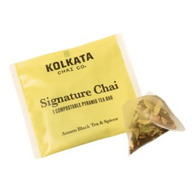 Kolkata Chai - Signature Chai Tea Bag, 45 Count, Premium Organic Assam Black Tea and Spices, Compostable Tea Bags, Vegan, All Natural