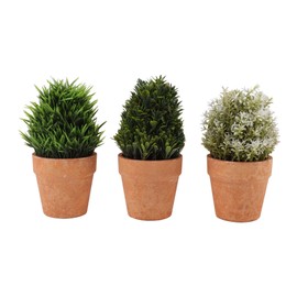 3PCS Artificial Potted Plants Set Plastic Indoor Small Fake Greenery Potted Plants for Home Bathroom Living Room Bedroom Office Desk Bookshelf Decor