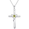 AmorAime 925 Sterling Silver Cross Necklace for Women Men 9A
